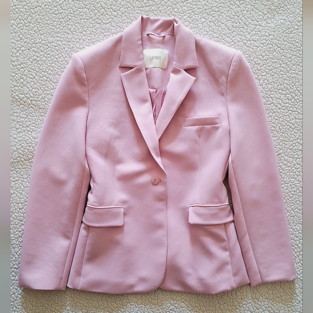 Lapointe Broad Shoulder Matte Crepe Single Breast… - image 7